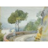 19th Century School, 'Rapallo', an Italian coastal view, watercolour, 4.5" x 6.5" (11.5 x 16.5cm).