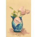 Paul Maze (1887-1979) French, A still life of pink flowers in a blue vase, pastel, signed, O'Hana