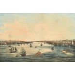 Louis Le Breton, Views of New York, a pair of 19th Century hand-coloured lithographs, 9.25" x 13.