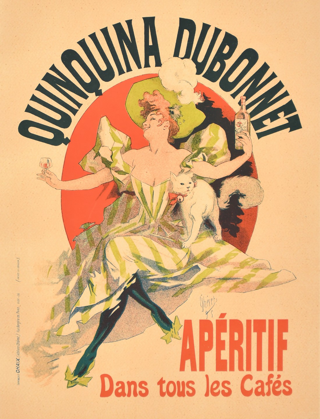 After Jules Cheret, 'Quinquina Dubonnet', colour lithograph, published by Les Maitres de L'