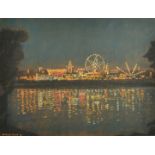 Anthony Chubb (20th Century), 'Fairground at Night', pastel, signed and dated 74, 14" x 20" (36 x