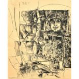 Manner of Picasso, face and other motifs, dated 15 VII 57 in the stone, lithograph, 18.5" x 15", (47