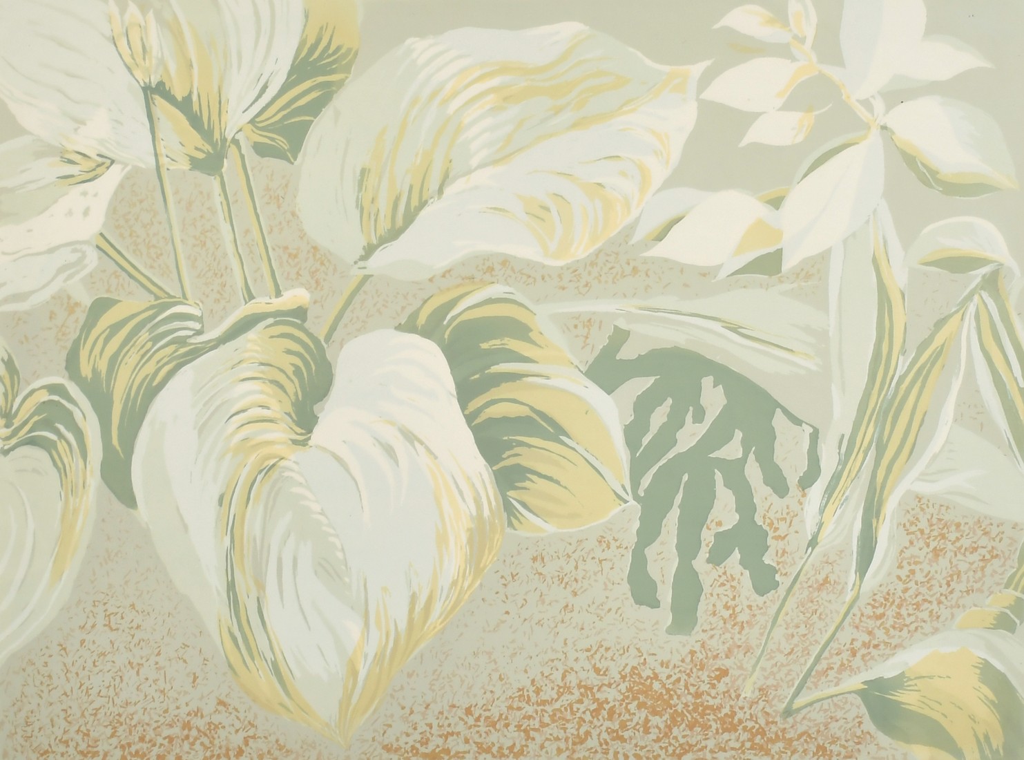 Ruth Hodge, 'Leaves', a colour screen print, signed, inscribed and numbered 6/15 in pencil, 21" x