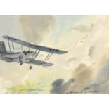 Brian Lancaster (1931-2005) British, An R.A.F biplane fighter, watercolour, signed, 10" x 13.75", (