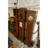 Three longcase clocks with various movements etc (faults).