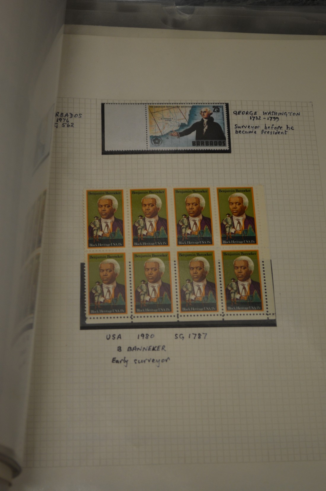 A red Simplex stamp album and two ring binders containing numerous stamps with annotated notes by - Image 7 of 11