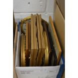 A box of assorted paintings, prints, engravings etc.