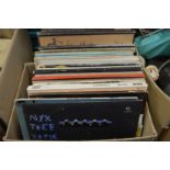 A box of records.