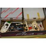 Various die cast Porsche and other cars.