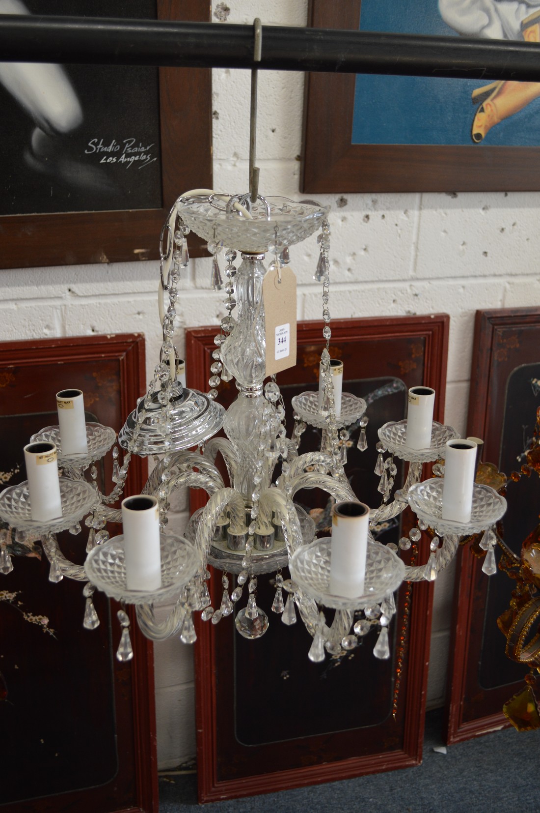 Decorative Venetian style eight branch chandelier.