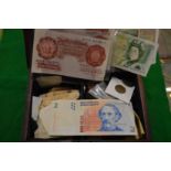 Various coins, currency, notes etc.