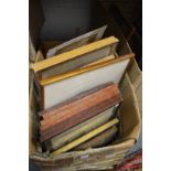 A box of assorted paintings, prints, engravings etc.