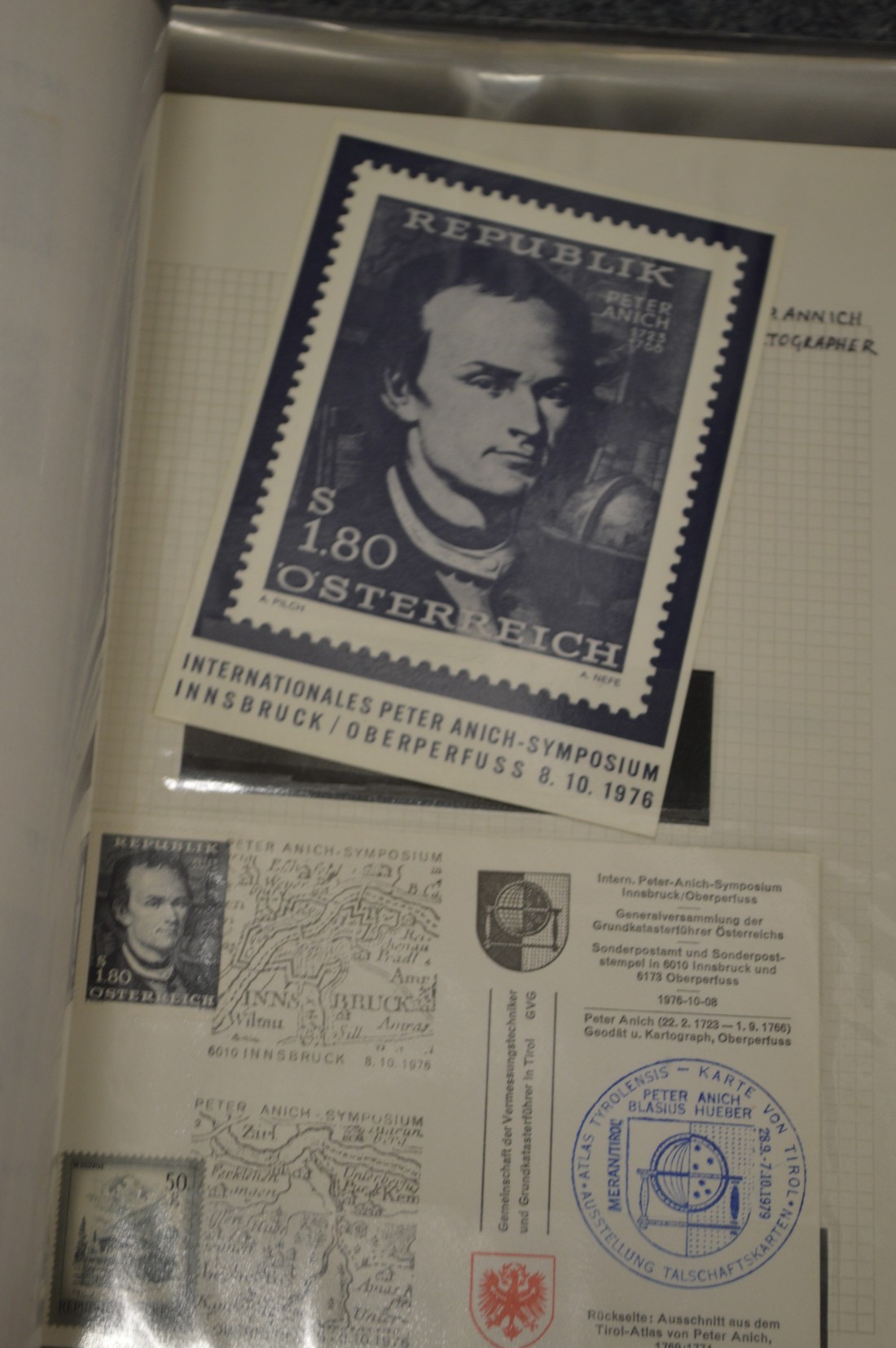 A red Simplex stamp album and two ring binders containing numerous stamps with annotated notes by - Image 4 of 11