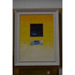 George Tincu, two views of blue on a yellow ground, oil on canvas.