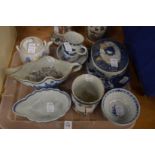 Various items of Chinese and Japanese blue and white porcelain.
