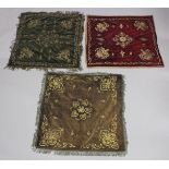 A COLLECTION OF THREE OTTOMAN METAL THREADED TEXTILES, (3).