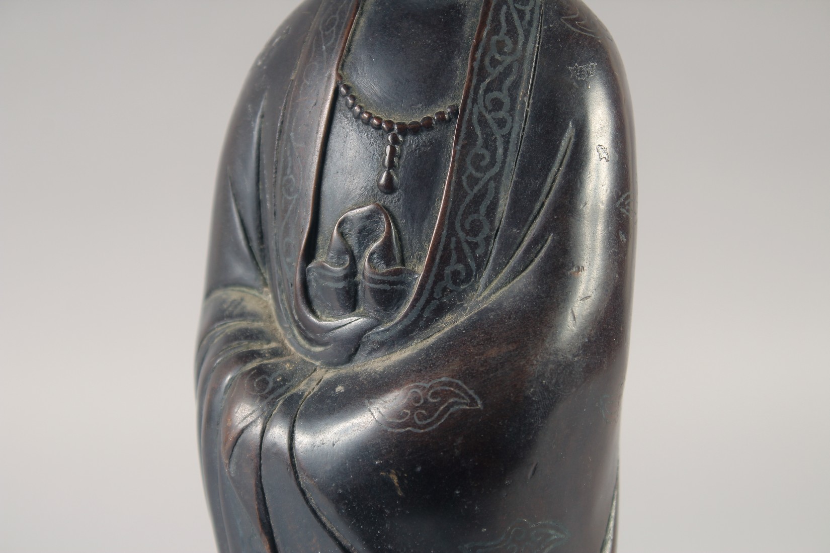 A CHINESE BRONZE FIGURE OF GUANYAN, bearing character mark, 32cm high. - Image 6 of 8