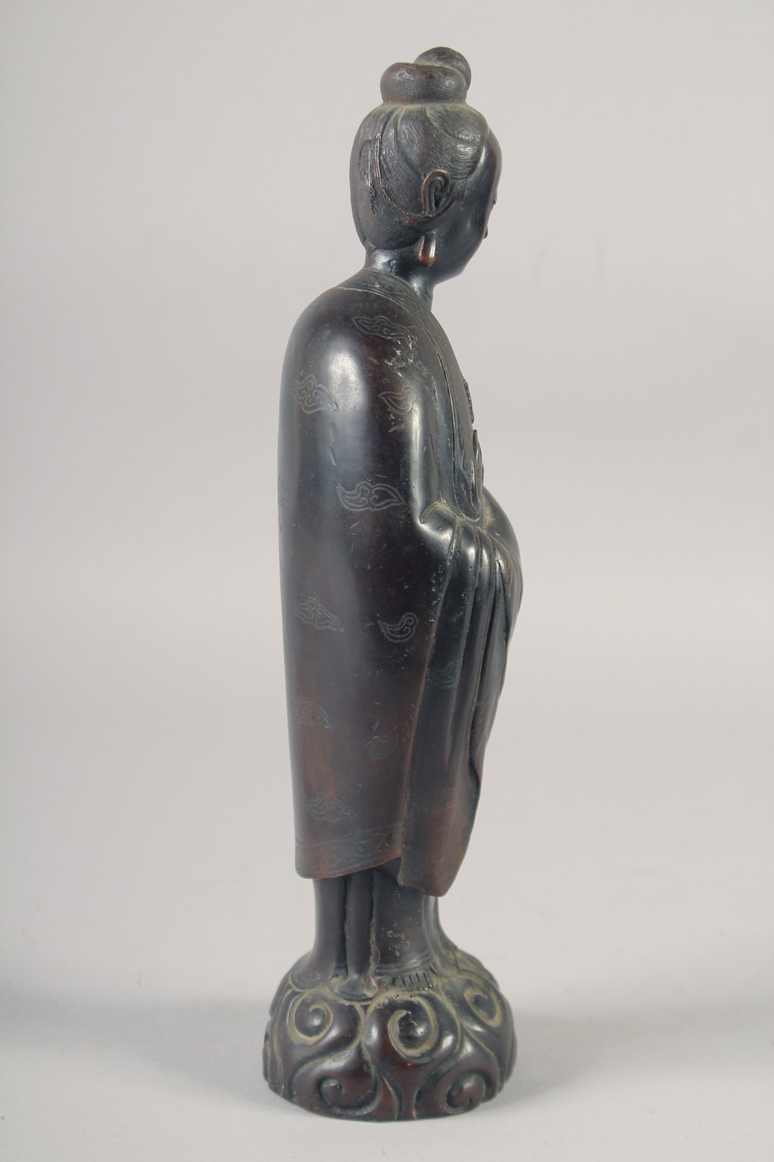 A CHINESE BRONZE FIGURE OF GUANYAN, bearing character mark, 32cm high. - Image 2 of 8