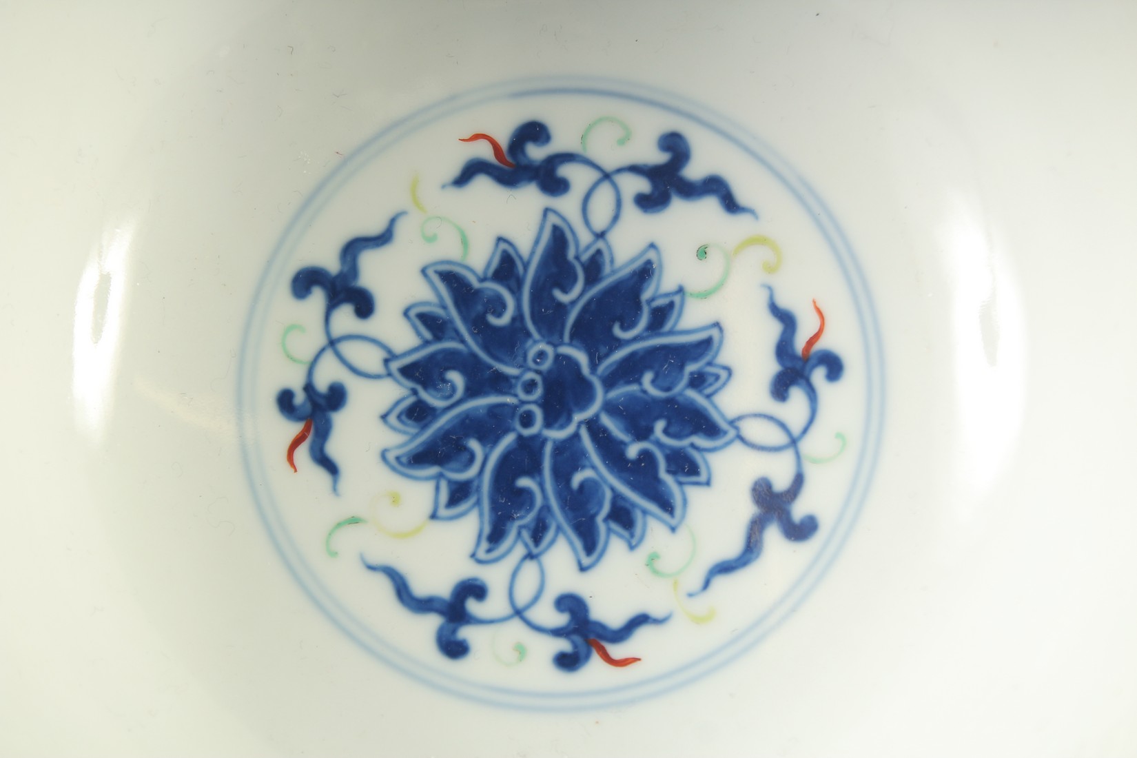 A CHINESE DOUCAI PORCELAIN BOWL, painted with lotus, Guangxu mark to base, 16.5cm diameter. - Image 5 of 7