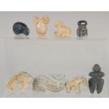 A COLLECTION OF EIGHT ARCHAIC STYLE OBJECTS, (8).