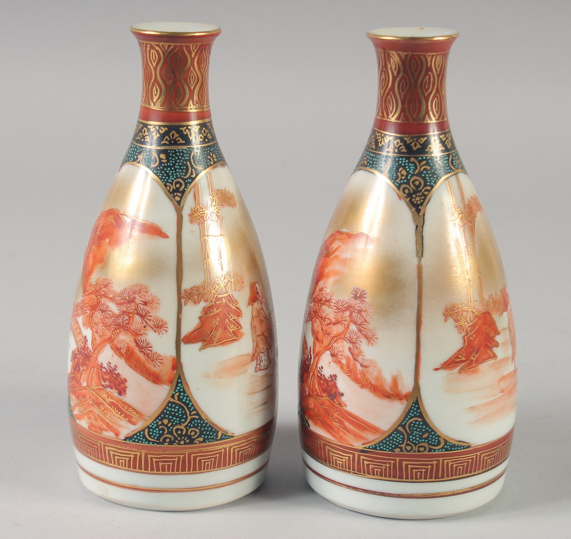 A PAIR OF JAPANESE PORCELAIN SAKE BOTTLES, each with character mark to base, 17cm high. - Image 2 of 6