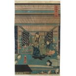 KUNISADA II UTAGAWA (1823-1880): TWO MID-19TH CENTURY ORIGINAL JAPANESE WOODBLOCK PRINTS; from the