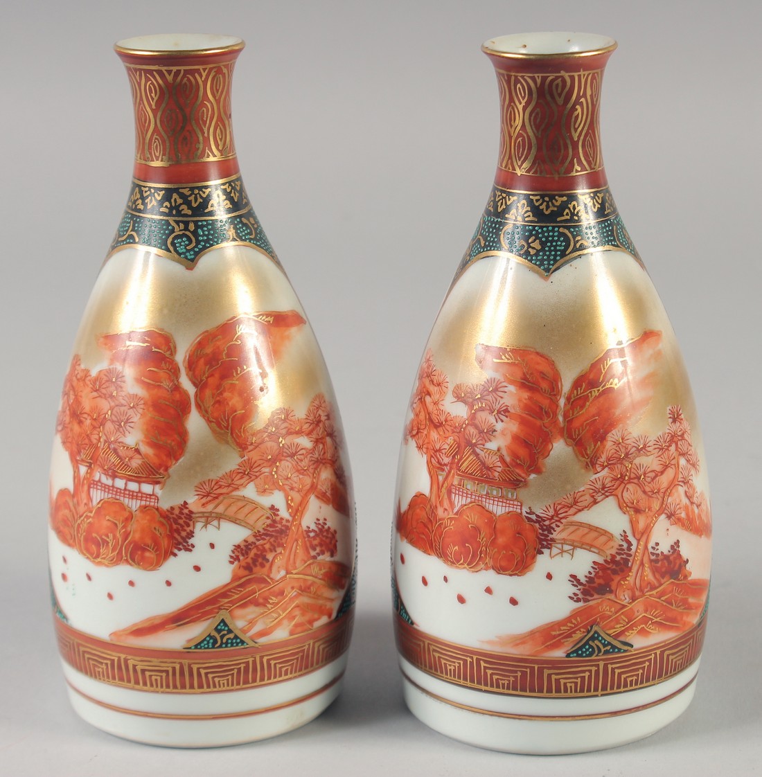 A PAIR OF JAPANESE PORCELAIN SAKE BOTTLES, each with character mark to base, 17cm high. - Image 3 of 6