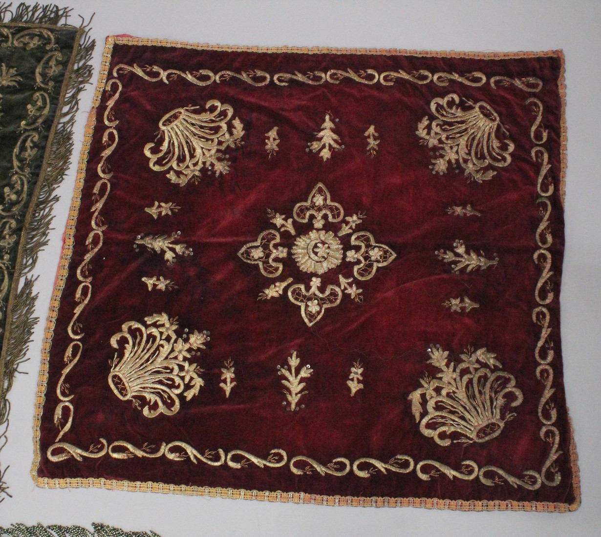 A COLLECTION OF THREE OTTOMAN METAL THREADED TEXTILES, (3). - Image 3 of 4