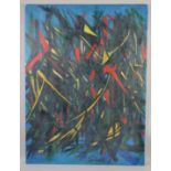 SELIM TURAN (1915-1994) TURKISH, AN UNTITLED ABSTRACT COMPOSITION, oil on canvas, signed and also