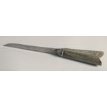 A 19TH CENTURY OTTOMAN GREEK HORN HILTED DAGGER, 25.5cm long.