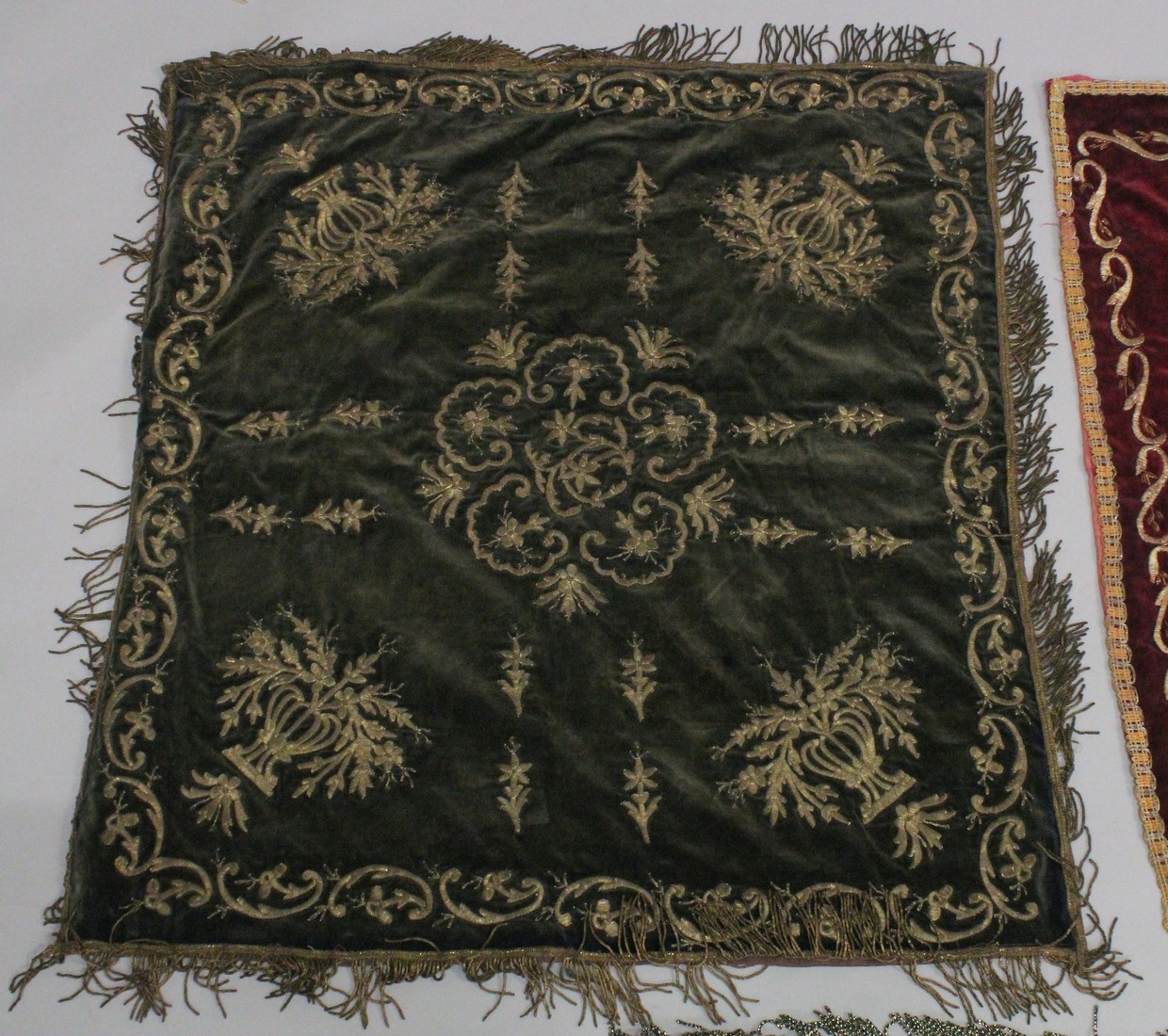 A COLLECTION OF THREE OTTOMAN METAL THREADED TEXTILES, (3). - Image 4 of 4