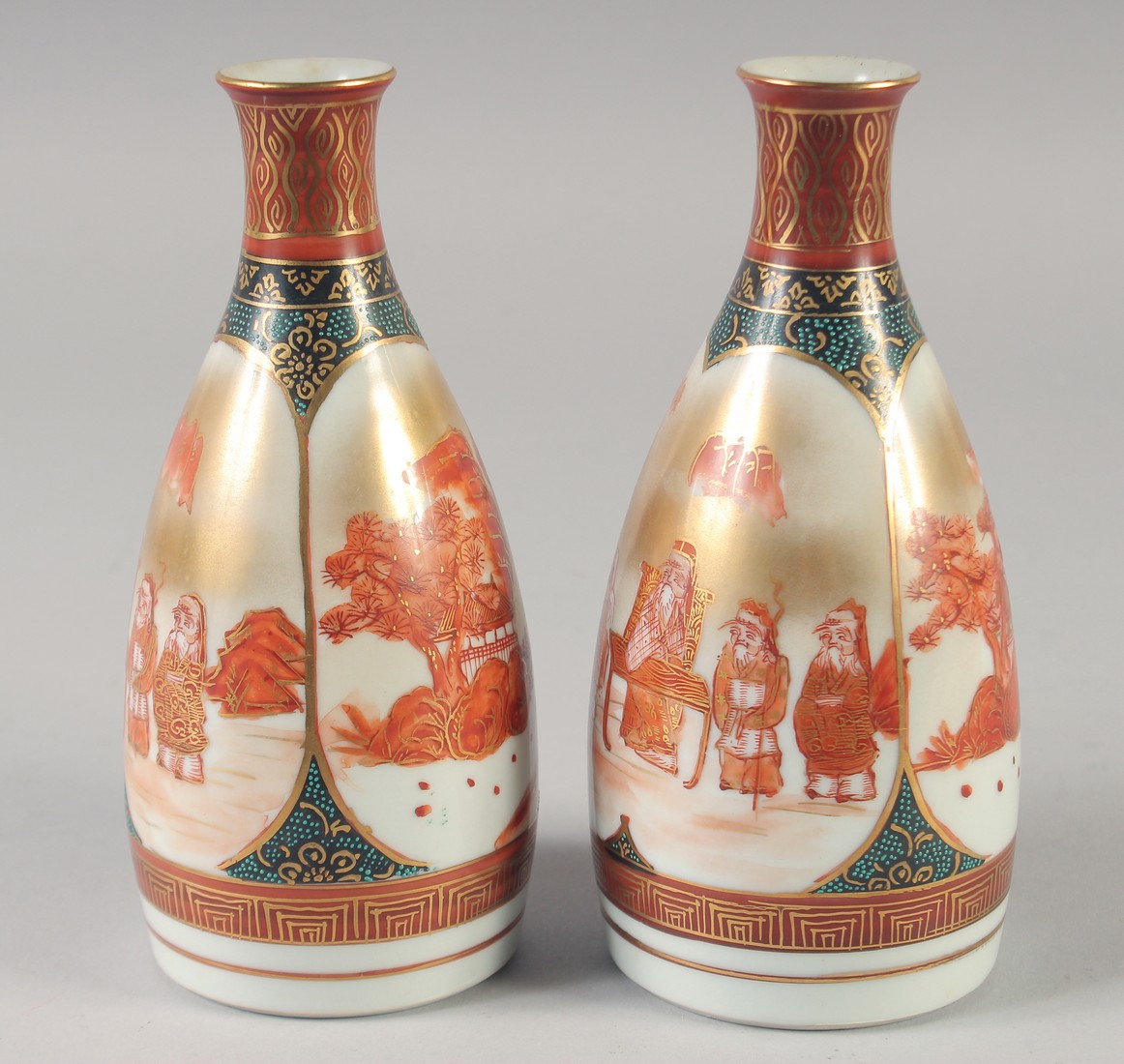 A PAIR OF JAPANESE PORCELAIN SAKE BOTTLES, each with character mark to base, 17cm high. - Image 4 of 6