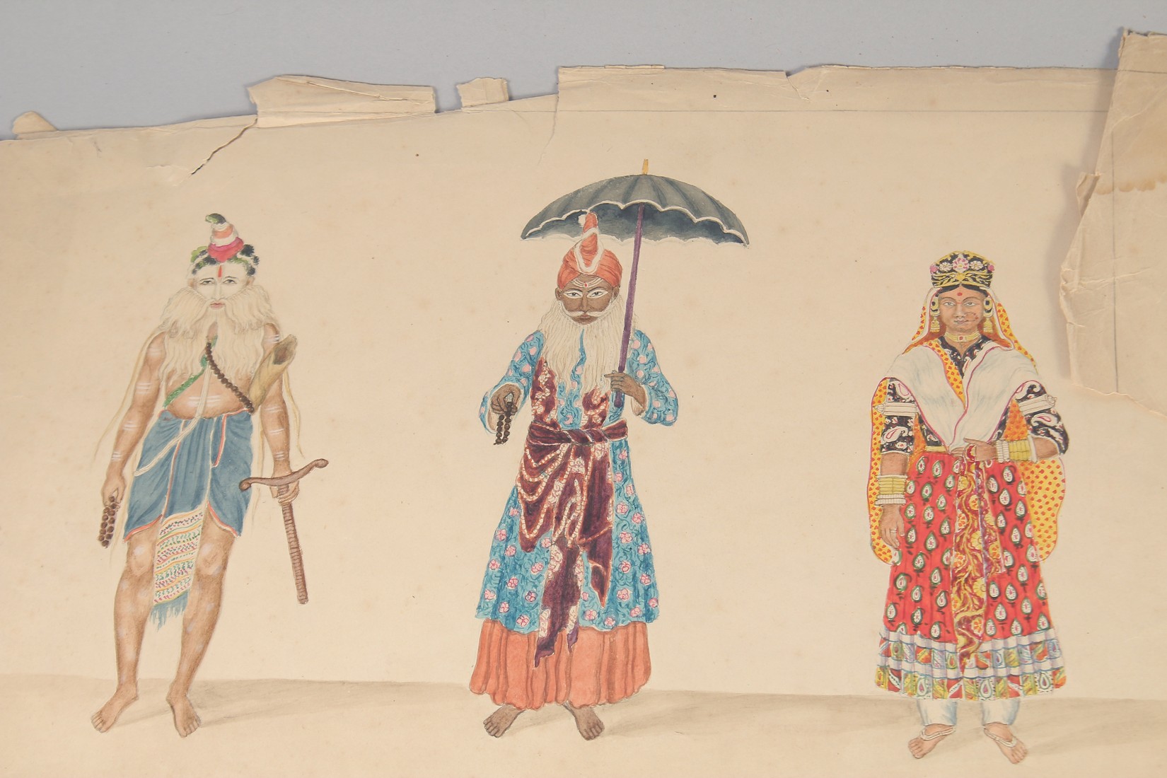 A VERY FINE SET OF FIVE EARLY 19TH CENTURY INDIAN WATERCOLOUR PAINTINGS OF HINDU DEITIES, largest - Image 2 of 5