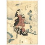 TOYOKUNI I UTAGAWA (1769-1825): THREE LATE 18TH - EARLY 19TH CENTURY ORIGINAL JAPANESE WOODBLOCK