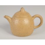 A SMALL CHINESE YIXING TEAPOT, impressed trade mark to base, 12cm spout to handle.
