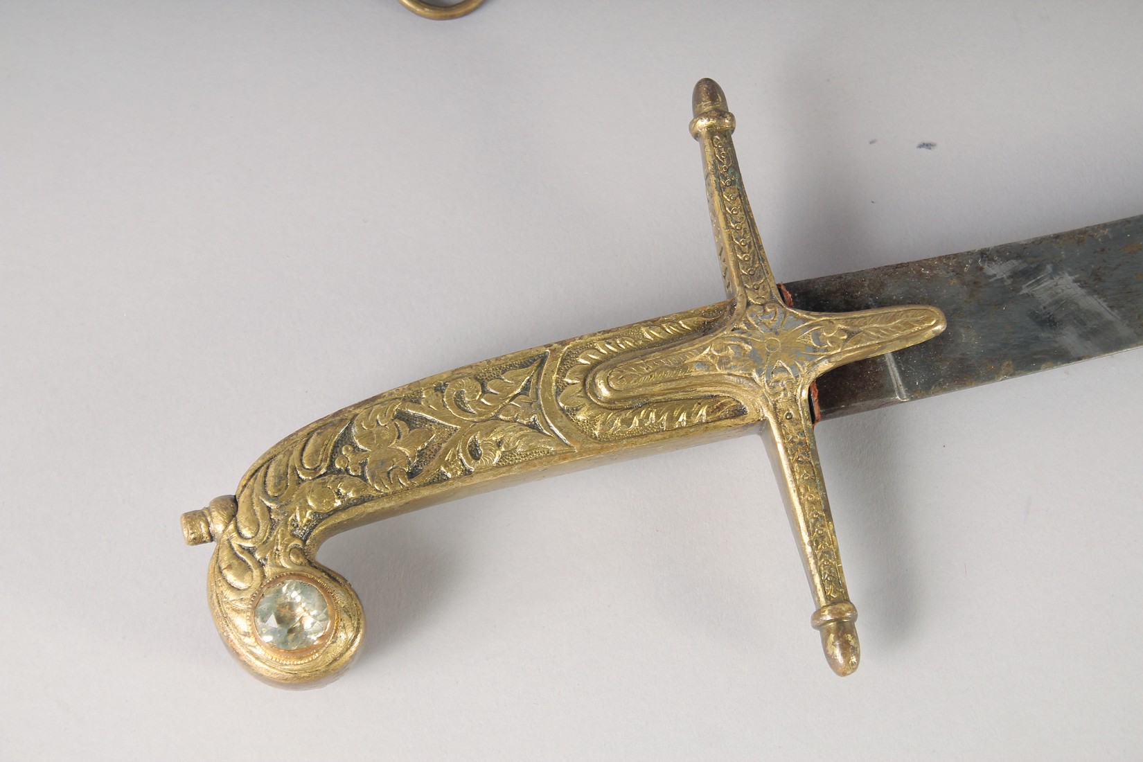 A REPRODUCTION MIDDLE-EASTERN MAMELUKE STYLE SWORD, 89cm long. - Image 2 of 2