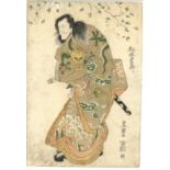 TOYOKUNI I UTAGAWA (1769-1825): THREE LATE 18TH - EARLY 19TH CENTURY ORIGINAL JAPANESE WOODBLOCK