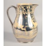 A 1926 SILVER LUSTRE ANTELOPE JUG. 7.5ins high.