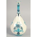 A LATE 19TH CENTURY HADLEY'S WORCESTER FAIENCE ART NOUVEAU STYLE VASE with two tone blue decoration,