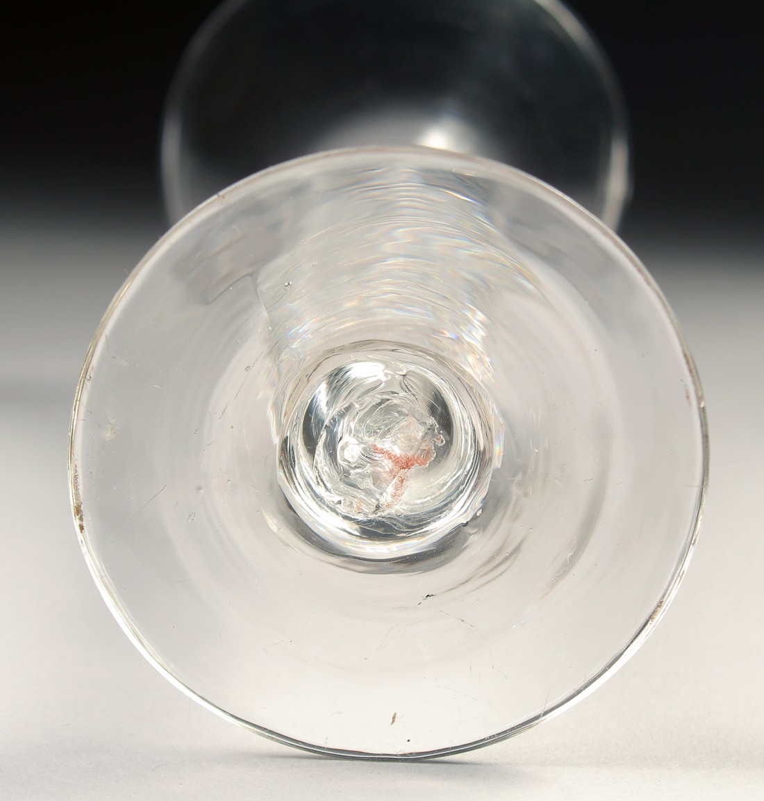 AN 18TH CENTURY TAPERING WINE GLASS with air twist stem. 6ins high. - Image 4 of 4