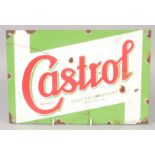 A CASTROL ENAMEL SIGN. 7.75 X 11.5ins.