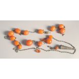 VARIOUS BUTTERSCOTCH AMBER BEADS. Fourteen, Weight: 41gms.