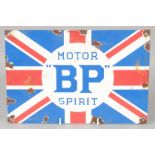 A B.P. MOTOR SPARES ENAMEL SIGN. 7.5 X 11.5ins.