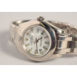 A SUPERB 18K WHITE GOLD ROLEX OYSTER PERPETUAL DATE WRISTWATCH. 106gm gross weight.