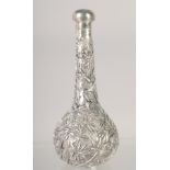 A CHINESE BAMBOO DESIGN PERFUME BOTTLE. 4ins long.