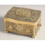 A SUPERB 19TH CENTURY GERMAN SILVER.925 SINGING BIRD BOX, the case decorated with scrolls and