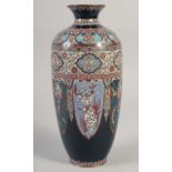 A CLOISONNE ENAMEL VASE. 12ins high.