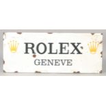 A LARGE ENAMEL ROLEX SIGN. 9.5 X 23ins.