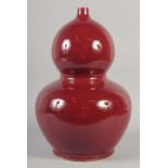 A GOOD LARGE CHINESE SANG DE BOEUF DOUBLE GOURD VASE.