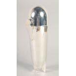 A SILVER PLATED ZEPPELIN COCKTAIL SHAKER. 9ins high.